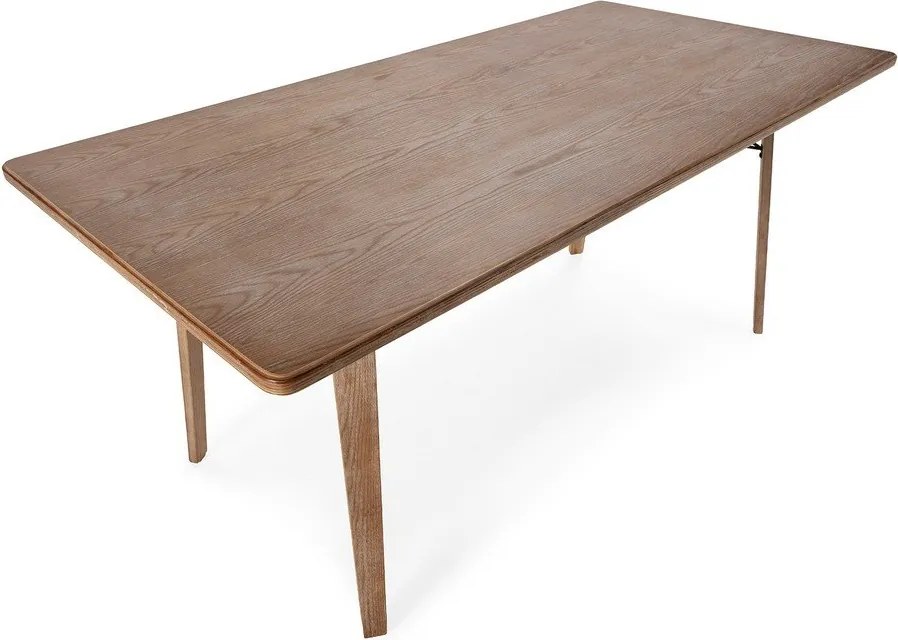 Masă de dining cu blat cu aspect de lemn de stejar 90x180 cm Lujan – MOME