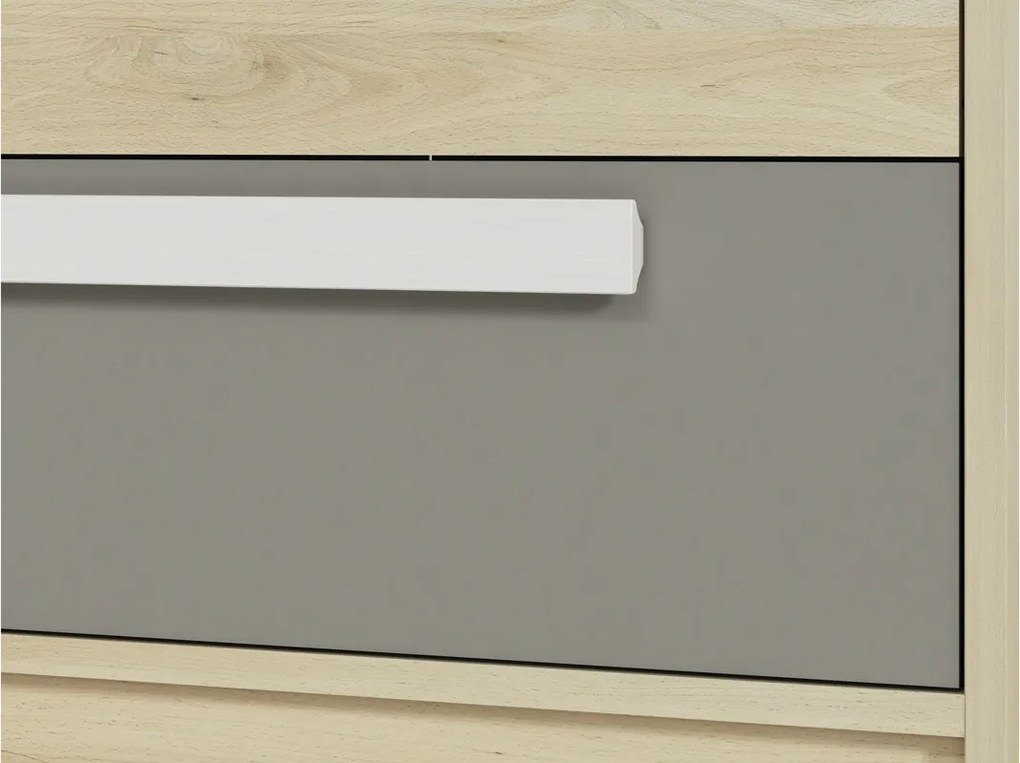 Comodă Jowiza 07 cu sertare 92 cm - fag fjord / alb / gri platină