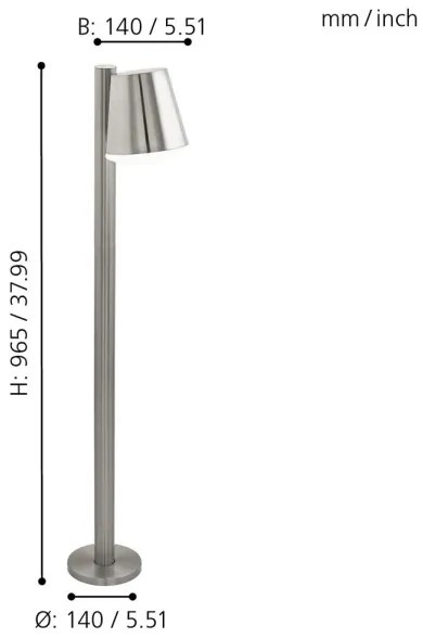 Lampă LED RGB dimabilă CALDIERO-C 1xE27/9W/230V crom mat IP44 Eglo 97485