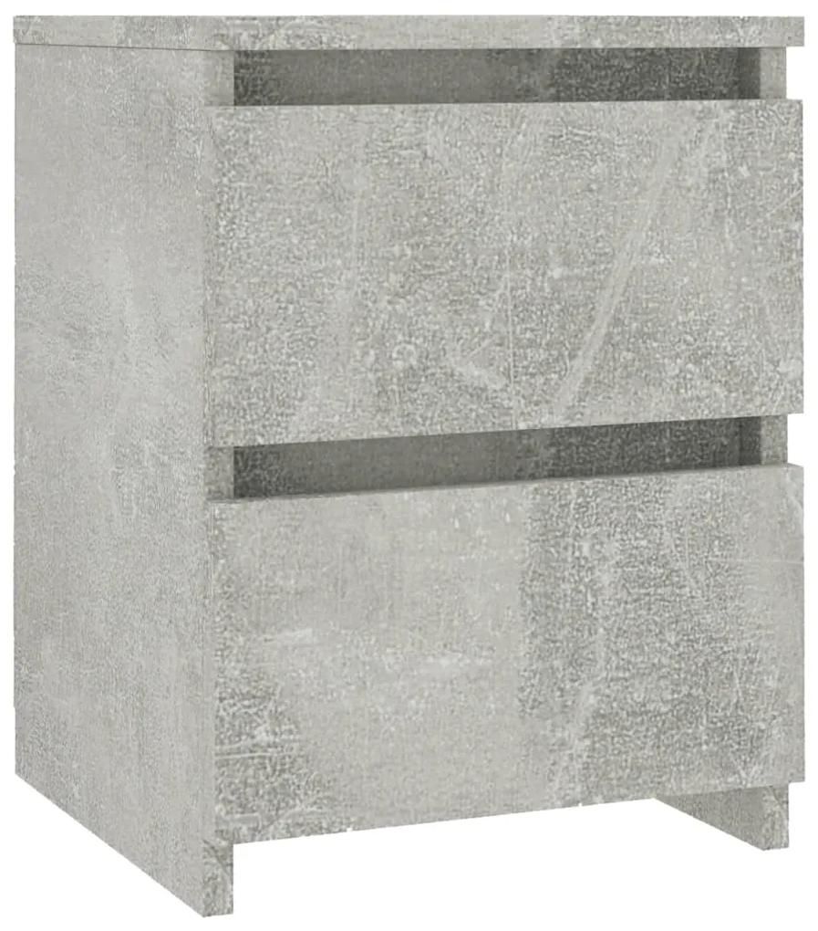 800521 vidaXL Noptieră, gri beton, 30 x 30 x 40 cm, PAL