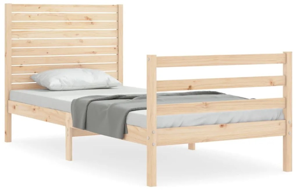 3195011 vidaXL Cadru de pat cu tăblie, 90x200 cm, lemn masiv