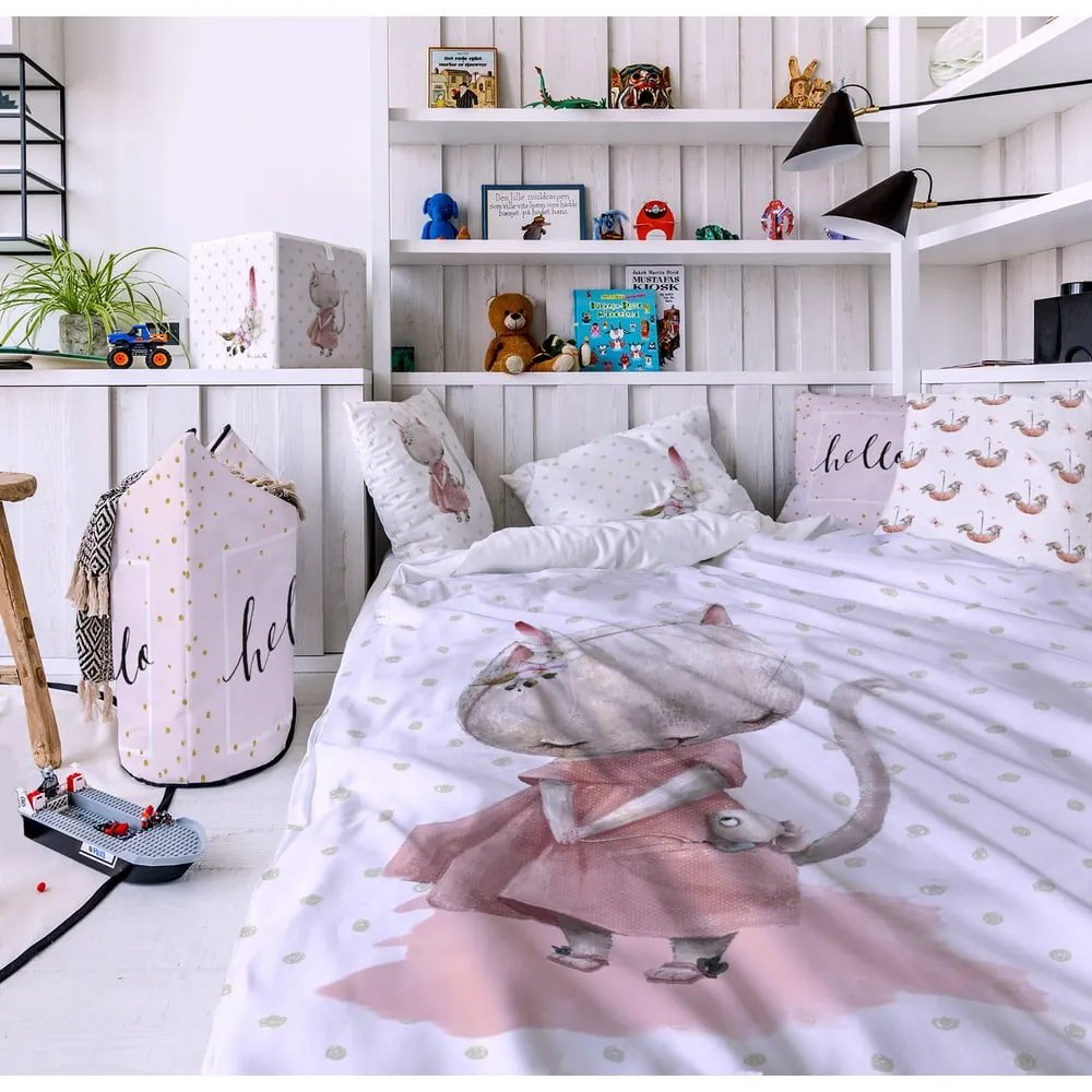Lenjerie de pat din bumbac Butter Kings Mouse, 140 x 200 cm