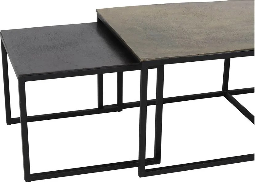 Măsuțe de cafea negre/în culoarea bronz 3 buc. din metal 50x120 cm Kumalu – Light &amp; Living