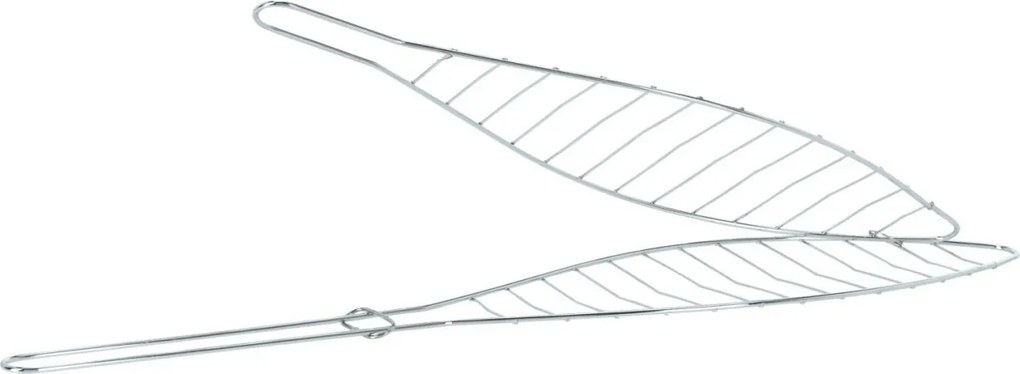 Gril pliabil pentru pește, 42x9 cm, suport metalic cromat, design practic pentru gătire uniformă, BBQ