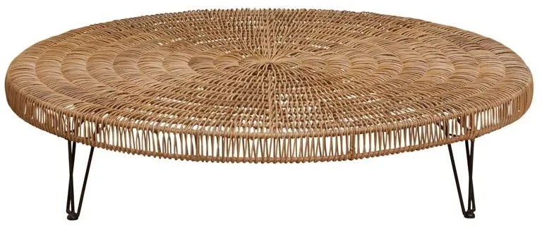 Masuta de cafea rotundă, mare, din rattan, "Obane"