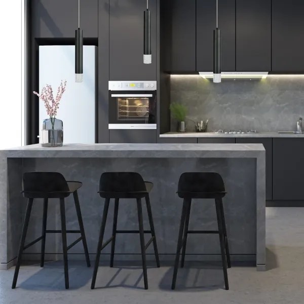 Lustră pe cablu TUBI 1xGU10/8W/230V negru