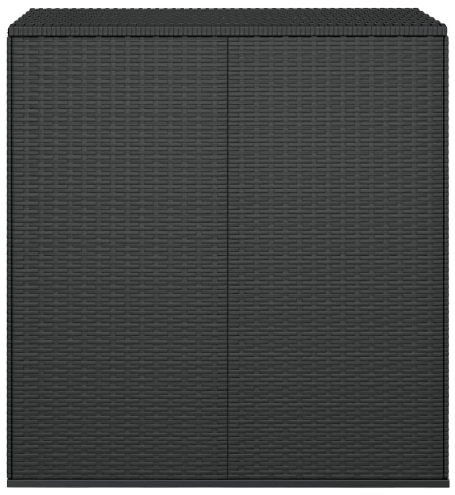 317223 vidaXL Ladă de perne pentru grădină, negru, 100x49x103,5 cm, ratan PE