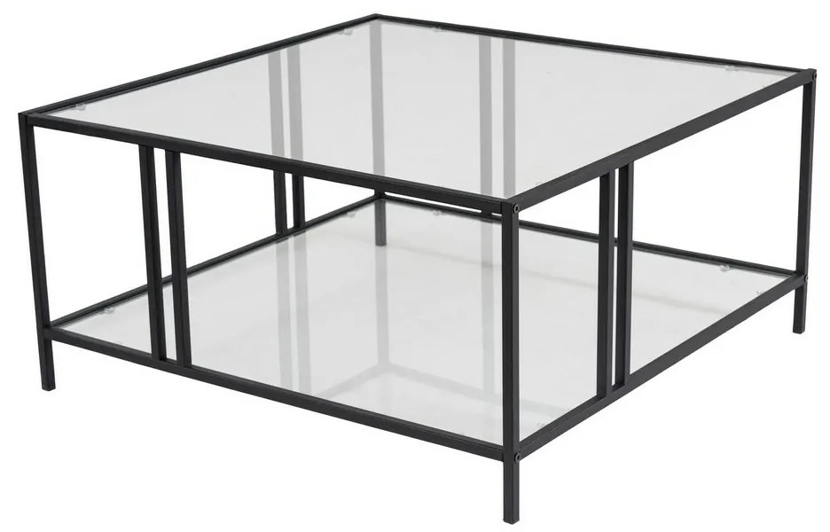 Măsuță de conferință Uranus Black cu sticlătransparentă