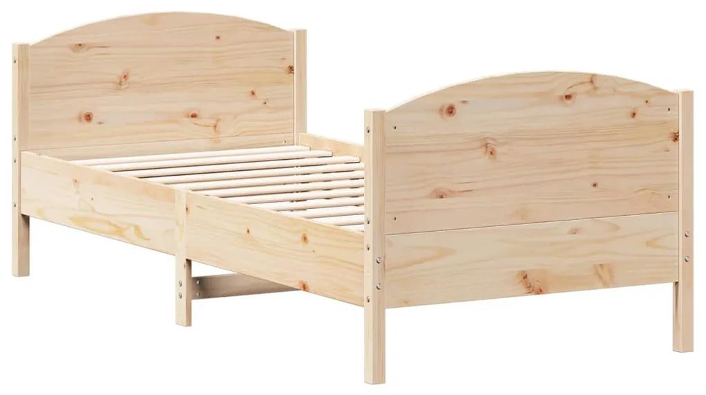 842562 vidaXL Cadru de pat cu tăblie, 100x200 cm, lemn masiv de pin