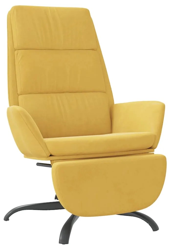 3097915 vidaXL Scaun de relaxare cu taburet, galben muștar, catifea
