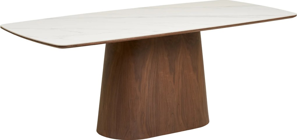 Masă de dining Noli, alb/maro închis, 200 cm - House Nordic