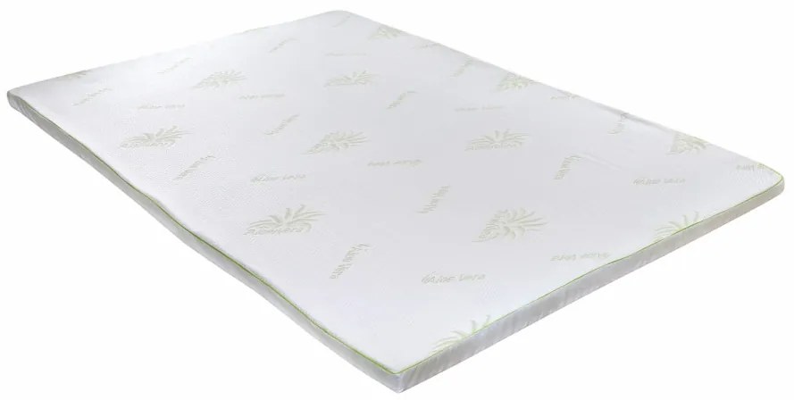 Topper saltea Aloe Vera Therapy Memory Arctic Gel 7 zone de confort, Green Future, 140x200 cm