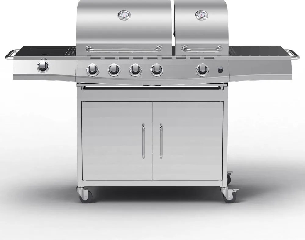Grătar pe gaz din inox cu arzător lateral+INFRA Avenberg LINCOLN