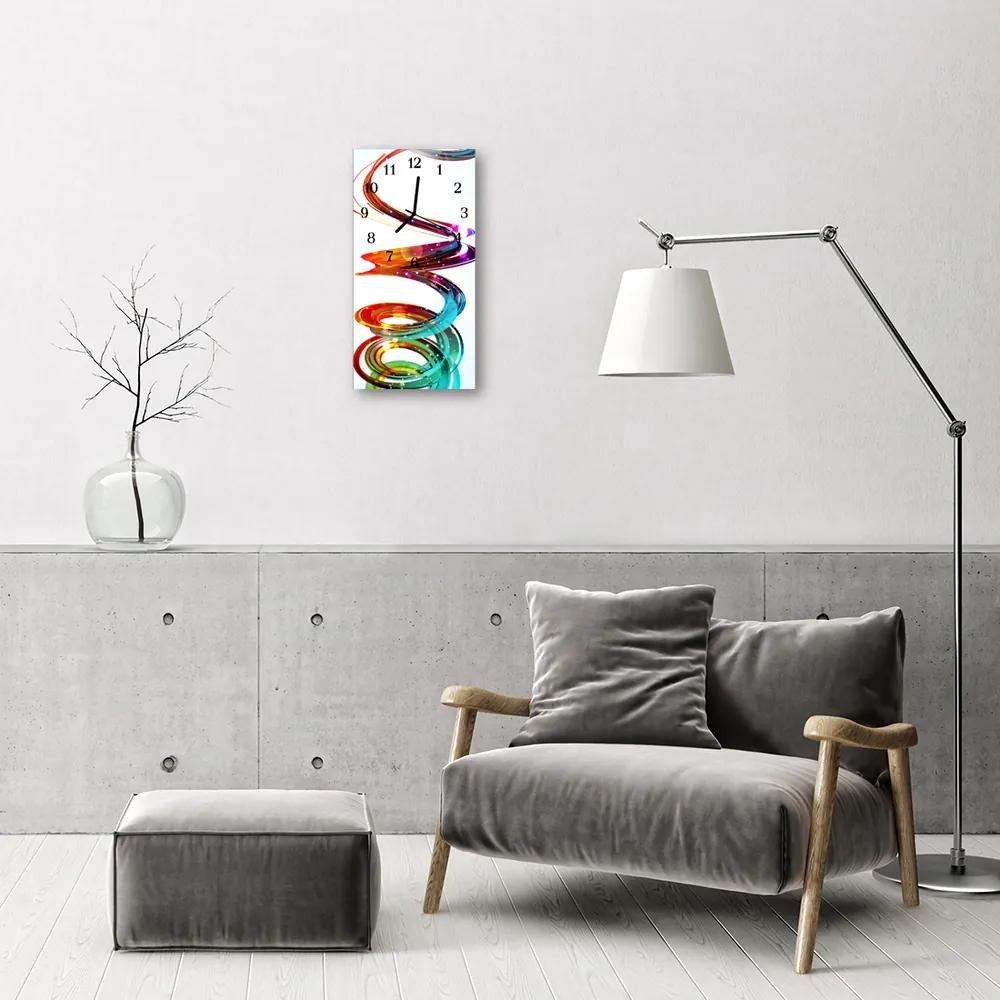 Ceas de perete din sticla vertical Culoare art spirală