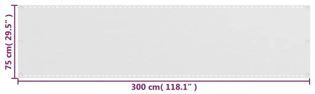 Paravan de balcon, alb, 75x300 cm, HDPE Alb, 75 x 300 cm