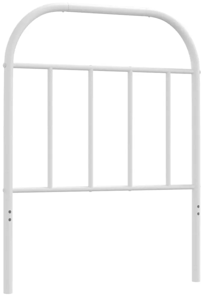 353710 vidaXL Tăblie de pat metalică, alb, 75 cm