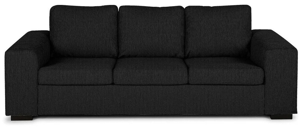 Set mobilier tapițat Scandinavian Choice 418Negru, Tapiterie, Picioare: Lemn