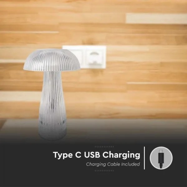 Lampă de birou LED reglabilă, reîncărcabilă, 1W, 5V, 3000-6000K, 1800 mAh, clară