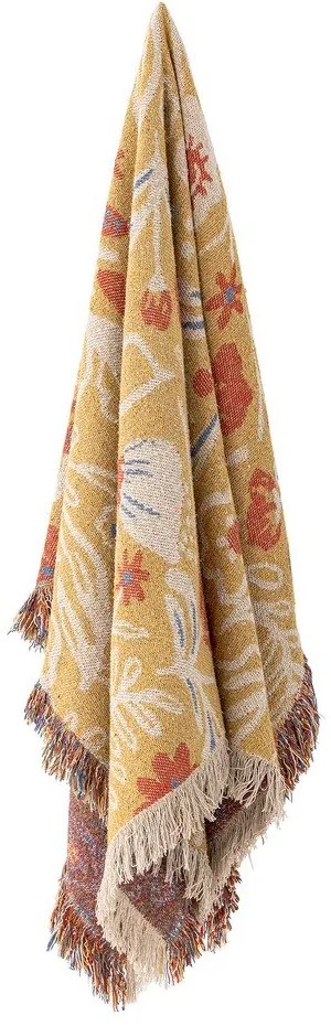 Pătură galbenă din bumbac reciclat 130x160 cm Reims – Bloomingville