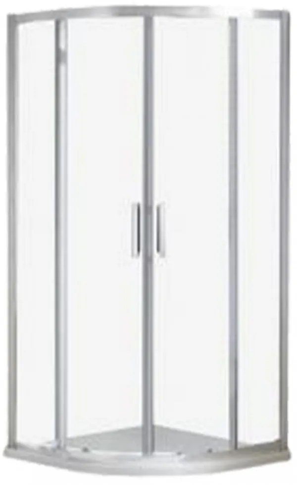 Cabină de duș curbată Aquarius fără cădiță de duș 80x80 cm cu strat de acoperire Easy Clean
