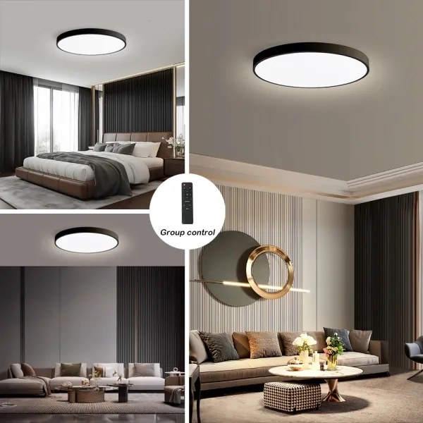 Brilagi - Lampă LED reglabilă SMART POOL, 128 W, 230 V, Ø 100 cm, Wi‑Fi Tuya, neagră, cu telecomandă