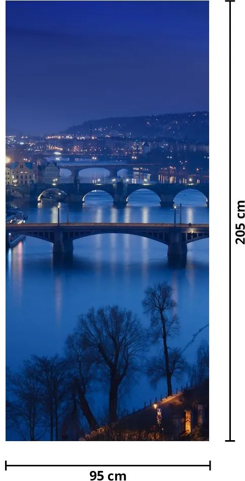 Fototapet pentru ușă - Poduri din Praga (95x205cm)