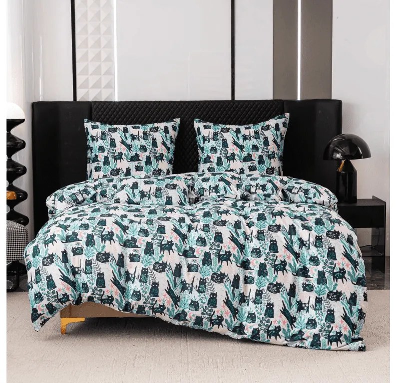 Lenjerie de pat din microfibra CREEPY CATS colorat Dimensiune lenjerie de pat: 70 x 90 cm | 140 x 200 cm