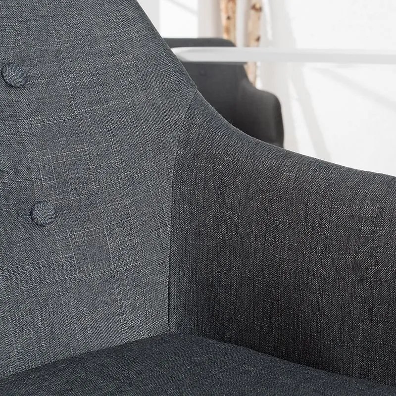 Set 2 scaune cu brate design nordic Scandinavia gri inchis A-36823 VC