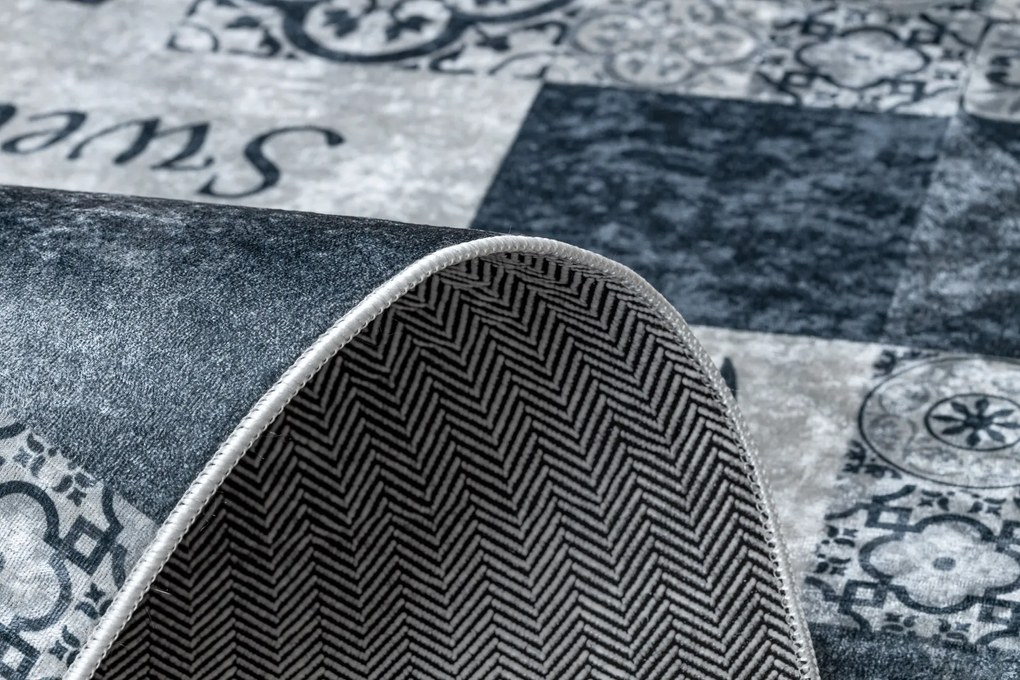 ANDRE 44211 covor lavabil gresii de Lisbona, bucatarie, anti-alunecare - gri / argintiu