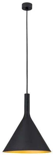 Pendul design industrial Gunda large, negru/ auriu