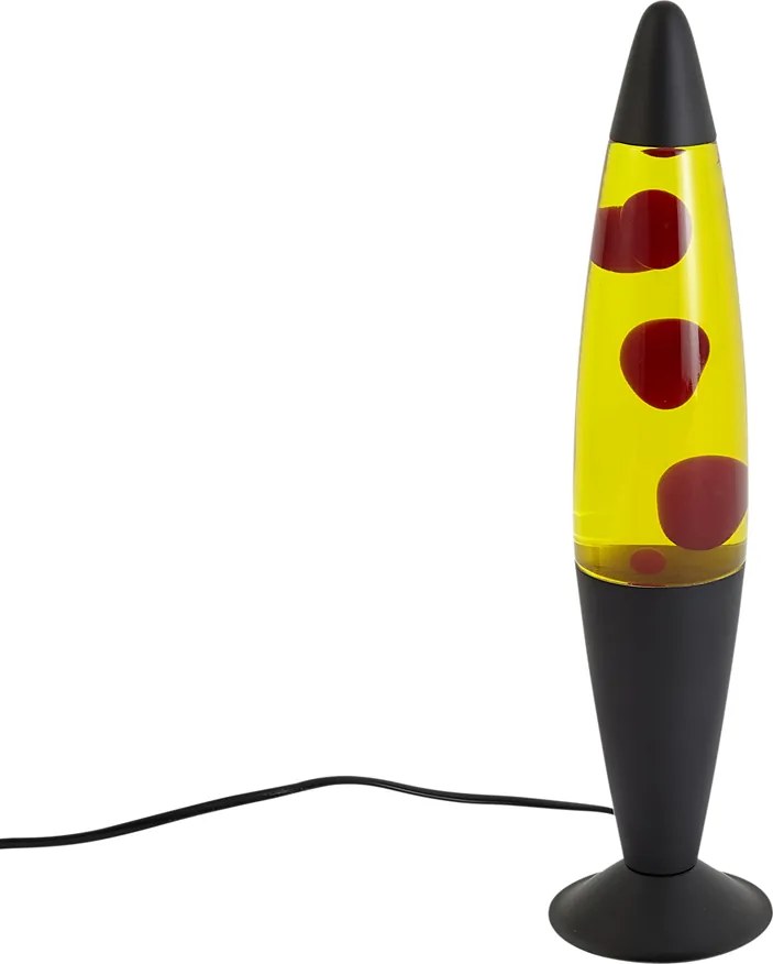 Lampă de lavă galbenă cu ceară roșie, inclusiv LED - Molten Lava