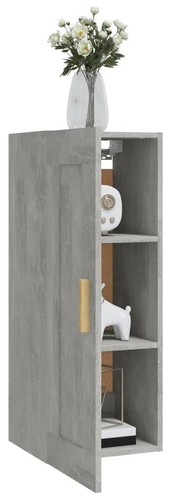 Dulap de perete, gri beton, 35x34x90 cm, lemn compozit Gri beton