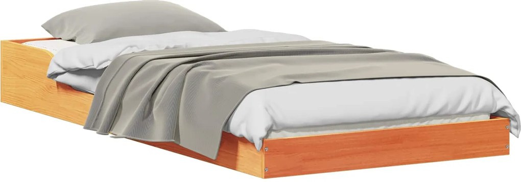 vidaXL Cadru de pat Maroniu cerat 80 x 200 cm Lemn de pin masiv