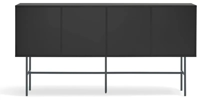 Comodă joasă cu ușă glisantă negru-gri antracit 180x91 cm Nube – Teulat