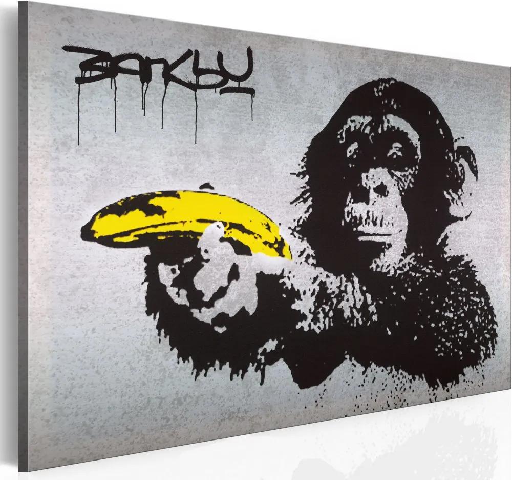 Tablou Bimago - Stop or the monkey will shoot! (Banksy) 60x40 cm