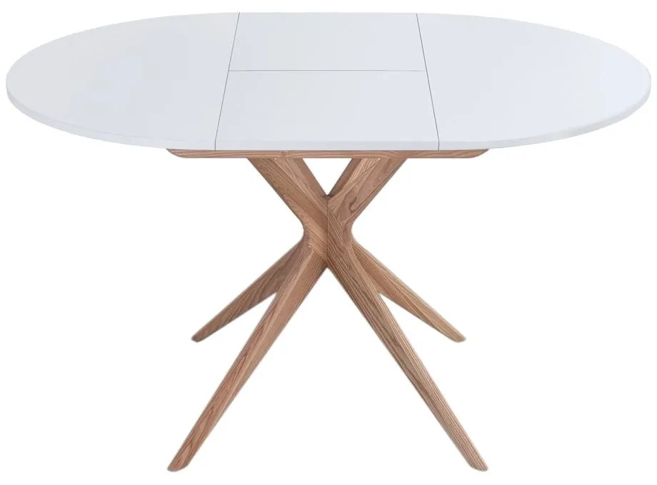 Masă de dining rotundă extensibilă cu blat suplimentar ø 90 cm Jubi – Ragaba