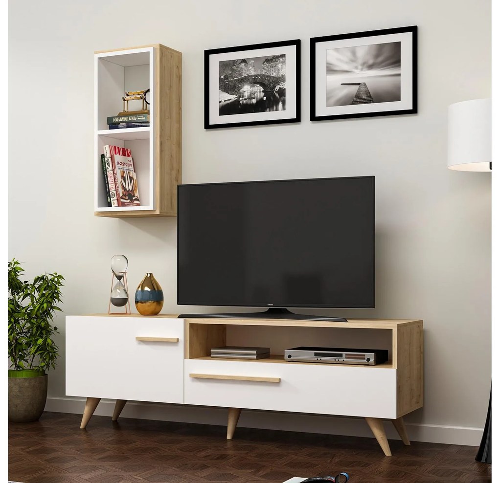Mobilier living Sepada 2 (stejar zafir + alb) . 1095594