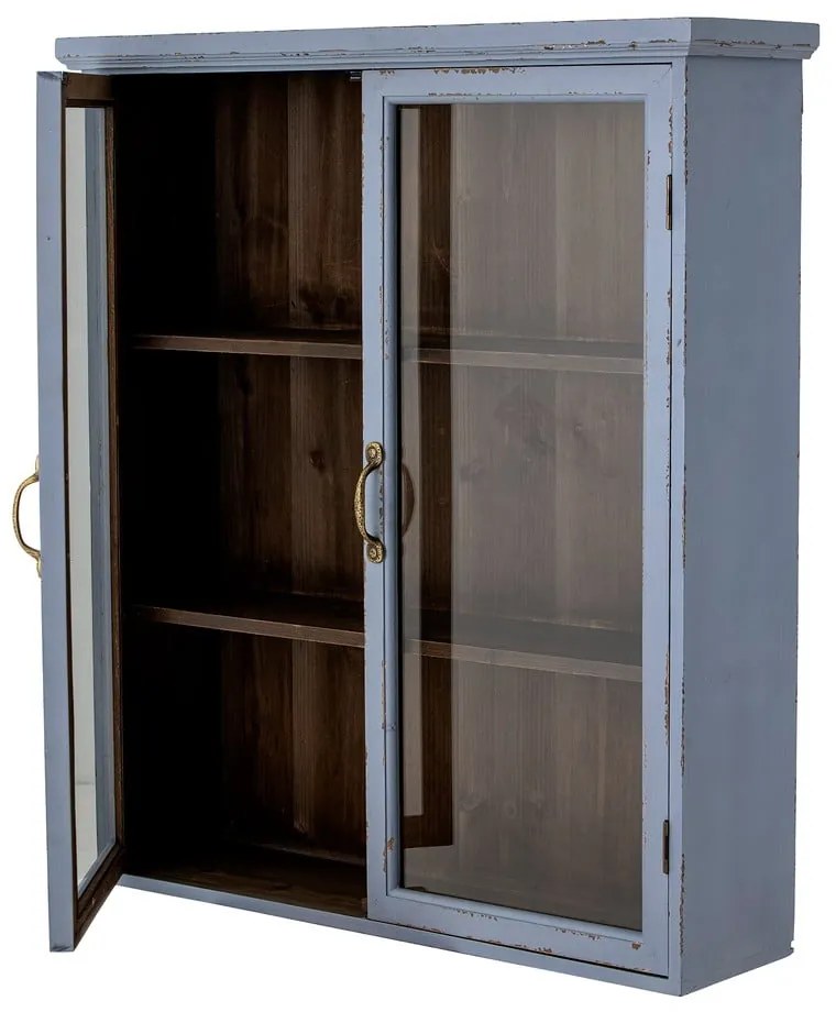 Vitrină albastră din lemn de brad suspendată 81x91 cm Hazem – Bloomingville