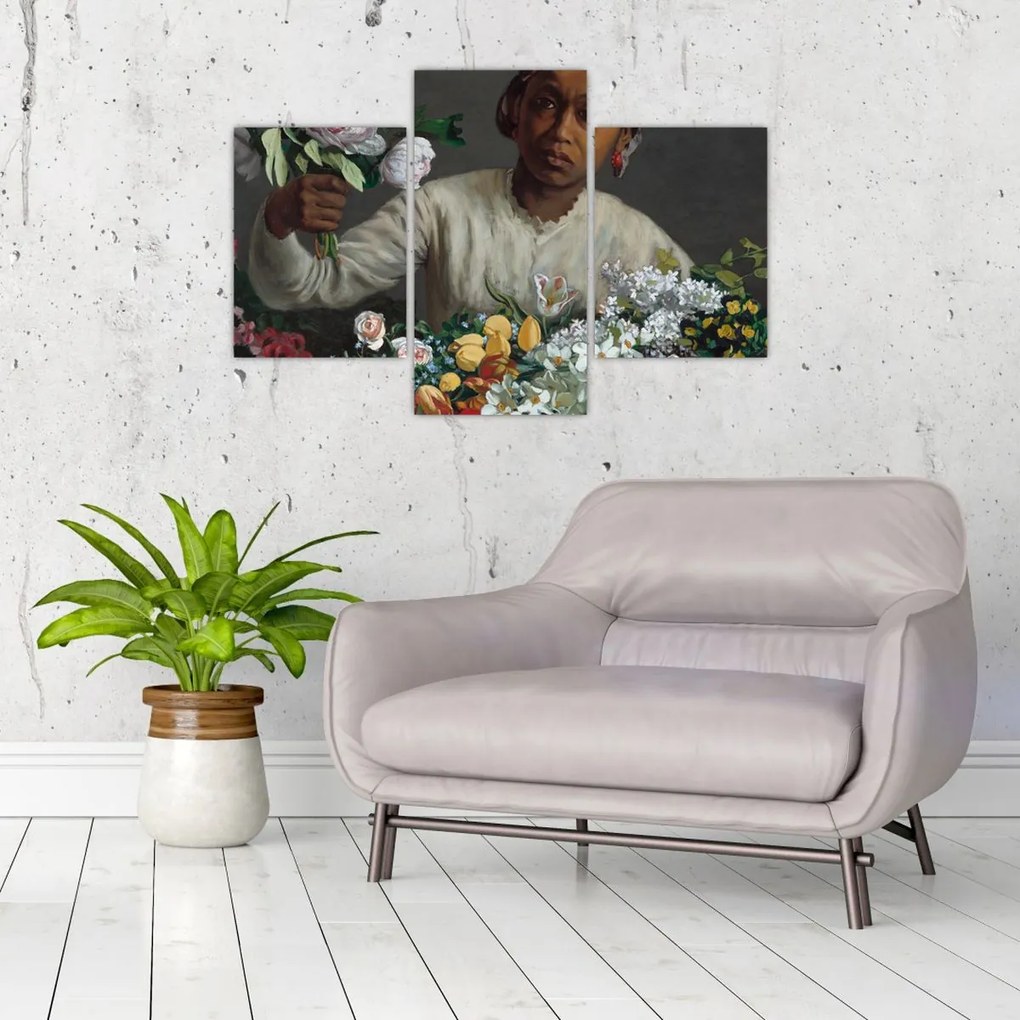 Tablou - Frédéric Bazille, Young Woman with Peonies, reproducere (90x60 cm)