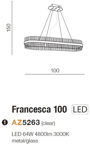 Lustra LED suspendata design elegant FRANCESCA 80