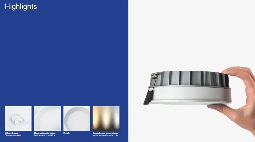 Spot LED incastrabil CROC IP44 recessed white 13W 13,5cm 90 grade 4000K CRI90 casambi
