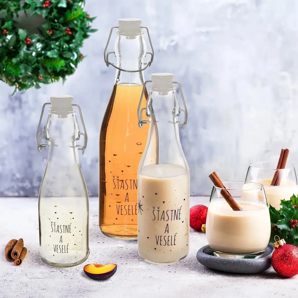 Sticlă cu închidere cu clip Orion Alb fulg de nea,0,29 l, 290 ml