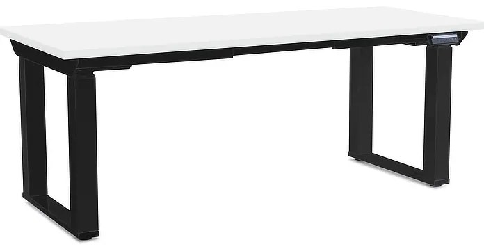 Masă înălțime reglabilă OfficeTech Strong 180 x 80 cm, picioare negre, alb