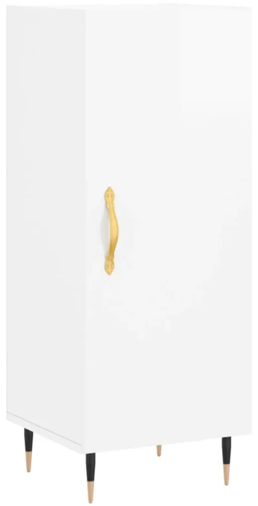 vidaXL Servantă, alb extralucios, 34,5x34x90 cm, lemn compozit