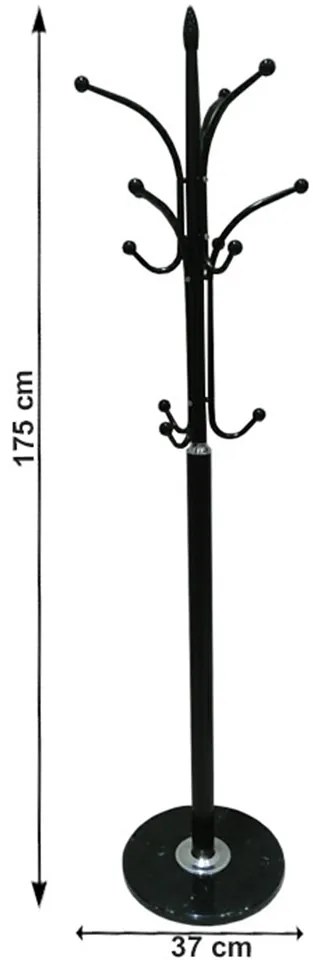 Cuier metal / marmura neagra, BELVIN