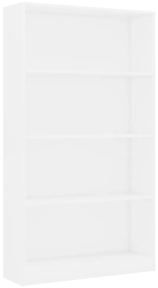800909 vidaXL Bibliotecă cu 4 rafturi, alb, 80x24x142 cm, lemn prelucrat