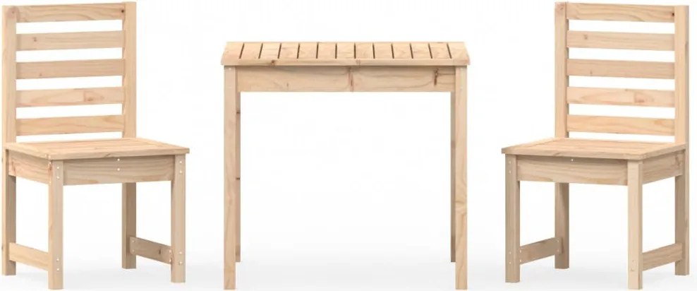 vidaXL Set bistro de grădină, 3 piese, lemn masiv de pin