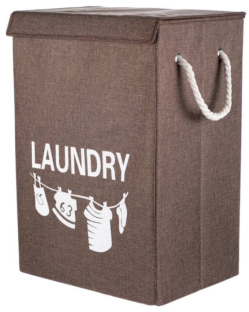 Coș textil pentru rufe LAUNDRY 40 x 30 x 60 cm, maro