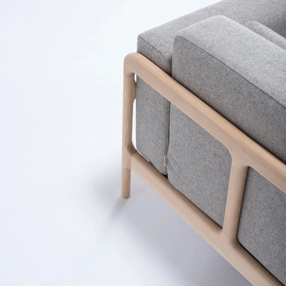 Fotoliu din lemn de stejar Gazzda Fawn, gri