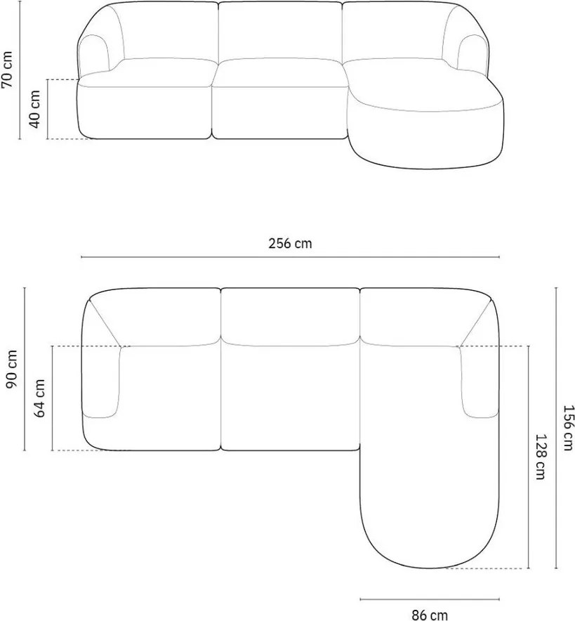 Colțar petrol cu tapițerie din catifea (cu colț pe partea dreaptă/cu șezlong) Campi – Cosmopolitan Design